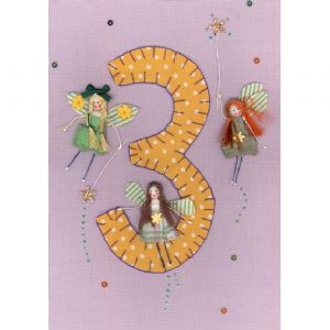 Fairy Friends Birthday Card Age Three